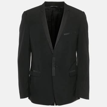 Pre Owned Dolce & Gabbana Black Crepe Regular Fit Blazer L