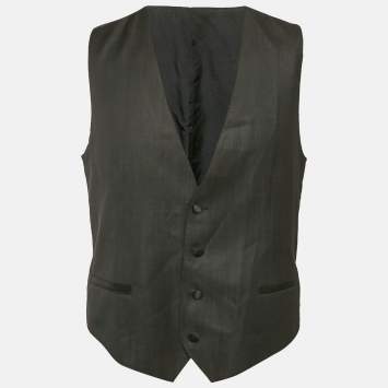 Pre Owned Dolce & Gabbana Black Wool Vest XL