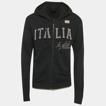 Pre Owned Dolce & Gabbana Black Cotton Raw Edge Jacket XS