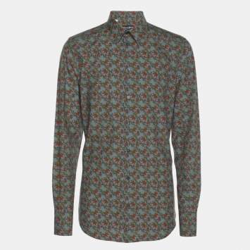 مملوكة مسبقًا Dolce & Gabbana Multicolor Floral Print Cotton Long Sleeve Shirt M
