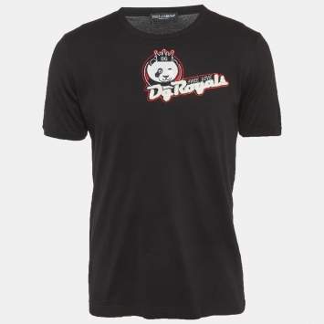 Pre Owned تي شيرت دولتشي أند غابانا جيرسي بلوحة الشعار أخضر مقاس متوسط