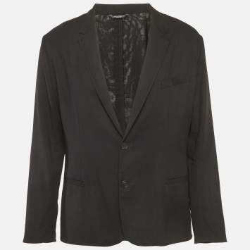 Pre Owned Dolce & Gabbana Black Wool Lightweight Blazer XXL