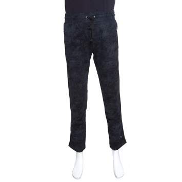 Pre Owned Dolce & Gabbana Navy Blue Washed Effect Sweatpants XS