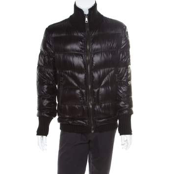Pre Owned Dolce & Gabbana Black Quilted Bomber Jacket M