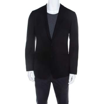Pre Owned Dolce & Gabbana Martini Black Textured Wool Tailored Blazer M