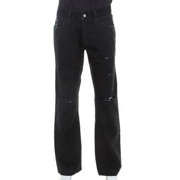 Pre Owned Dolce & Gabbana Black Distressed Denim Jeans XL