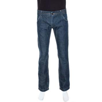 Pre Owned Dolce & Gabbana Blue Denim Straight Leg Jeans M