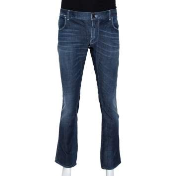 Pre Owned Dolce & Gabbana Blue Medium Wash Denim 14 Gold Fit Jeans S