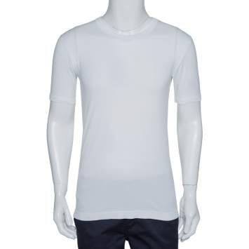 Pre Owned Dolce & Gabbana White Cotton Round Neck T-Shirt S