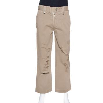 مملوكة مسبقًا Dolce & Gabbana  Light Brown Distressed Cotton Cargo Pants S