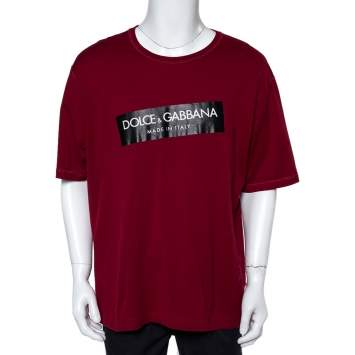 Pre Owned Dolce & Gabbana Red Cotton T-Shirt 4XL