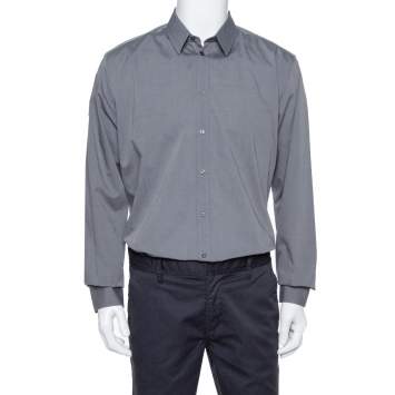 Pre Owned Dolce & Gabbana Grey Cotton Long Sleeve Martini Shirt 3XL