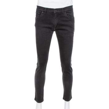 Pre Owned Dolce & Gabbana Capri Black Denim Stretch Jeans L
