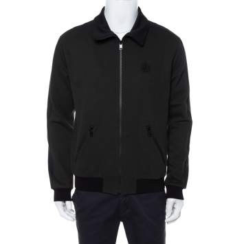 Pre Owned Dolce & Gabbana Dark Green Knit Contrast Trim Detail Zipper Front Jacket XL 