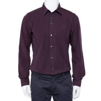 Pre Owned Dolce & Gabbana Magenta Cotton Button Front Shirt L