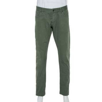 Pre Owned Dolce & Gabbana Green Denim 14 Gold Fit Jeans XXL 