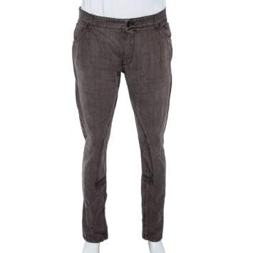 Pre Owned Dolce & Gabbana Brown Denim Biker Jeans L