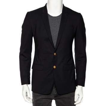 Pre Owned Dolce & Gabbana Midnight Blue Wool Tailored Martini Blazer XS