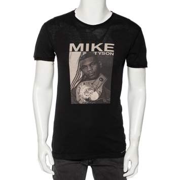 Pre Owned Dolce & Gabbana Black Mike Tyson Printed Cotton T-Shirt XS