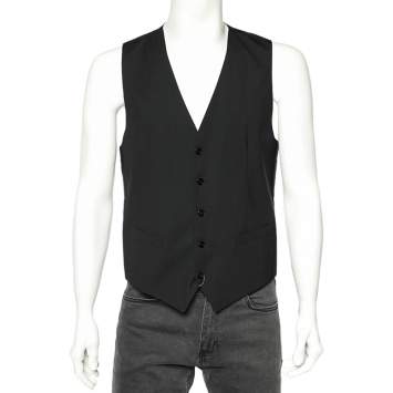 Pre Owned Dolce & Gabbana Black Wool Sleeveless Vest M