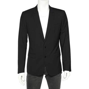 Pre Owned Dolce & Gabbana Black Wool Single Breasted Martini Blazer M