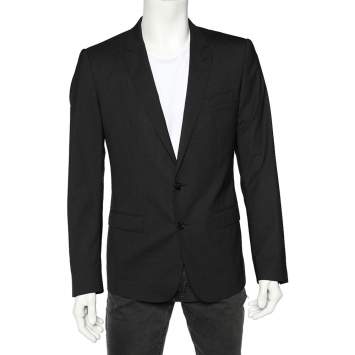 مملوكة مسبقًا Dolce & Gabbana Martini Charcoal Grey Wool Blazer M