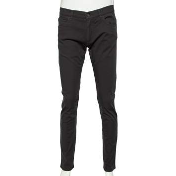 Pre Owned Dolce & Gabbana Grey Denim Comfort Stretch Fit Jeans L