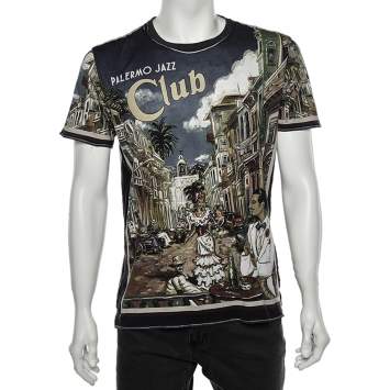 Pre Owned Dolce & Gabbana Multicolor Jazz Printed Cotton Crewneck T-Shirt XXL
