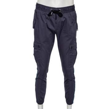 Pre Owned Dolce & Gabbana Blue Cotton Cargo Pants S 