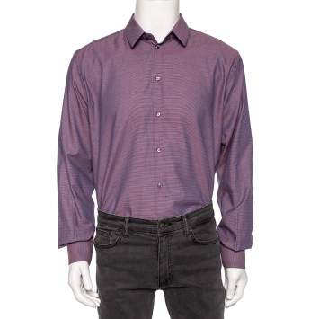 Pre Owned Dolce & Gabbana Bicolor Cotton Button Front Martini Shirt 3XL