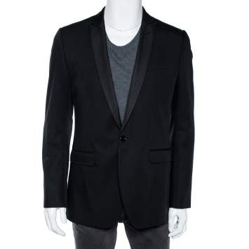Pre Owned Dolce & Gabbana Black Wool Single Breasted Blazer M