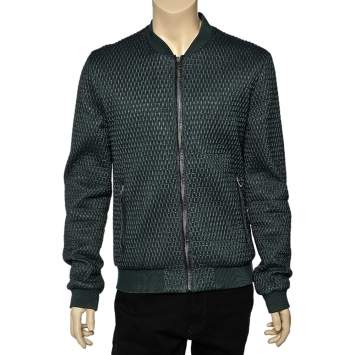 Pre Owned Dolce & Gabbana Dark Green Quilted Synthetic Bomber Jacket XXL