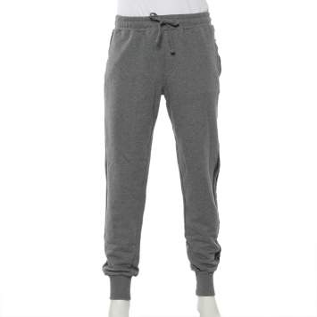 Pre Owned Dolce & Gabbana Grey Cotton Knit Joggers L