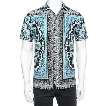 Pre Owned Dolce & Gabbana Multicolor Printed Cotton Baseball Shirt M