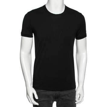 Pre Owned Dolce & Gabbana Black Cotton Crew Neck Short Sleeve T-Shirt S