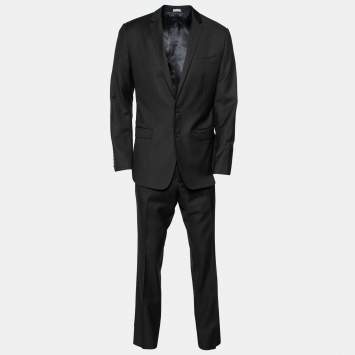 Pre Owned Dolce & Gabbana Black Wool Blazer Suit L