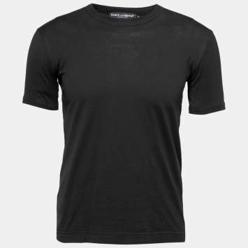 Pre Owned Dolce & Gabbana Black Cotton Short Sleeve T-Shirt S