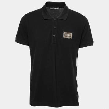 Pre Owned Dolce & Gabbana Black Cotton Polo T-Shirt XL