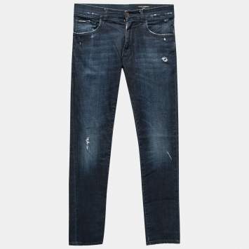 Pre Owned Dolce & Gabbana Dark Blue Denim Stretch Fit Comfort Jeans S Waist 32"