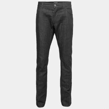Pre Owned Dolce & Gabbana Black Denim 16 Straight Fit  Jeans L Waist 35"