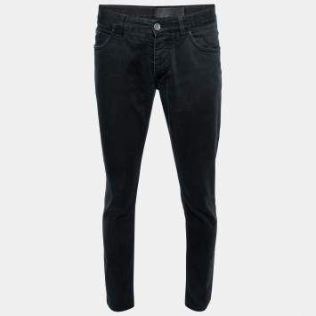 Pre Owned Dolce & Gabbana Black Denim 14 Gold Jeans M Waist 34"   