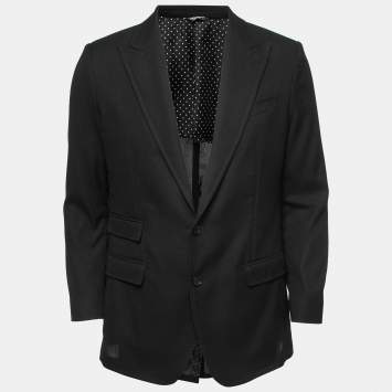 Pre Owned Dolce & Gabbana Black Wool Tailored Taormina Blazer L