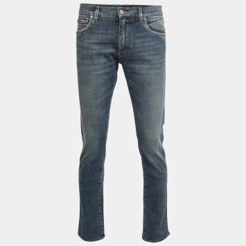 Pre Owned Dolce & Gabbana Blue Denim Slim Fit Jeans M Waist 34"
