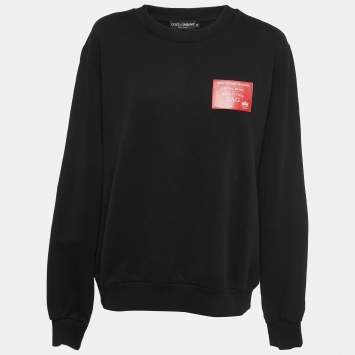 Pre Owned Dolce & Gabbana Black Cotton Crew Neck Sweatshirt XXL