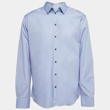 Pre Owned Dolce & Gabbana Blue Cotton Full Sleeve Martini Shirt XL