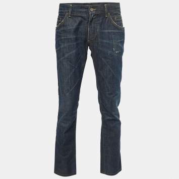 Pre Owned Dolce & Gabbana  Blue Denim 14 Straight Leg Jeans L Waist 32"
