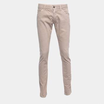 Pre Owned Dolce & Gabbana Light Brown Denim 14 Jeans M Waist 33"