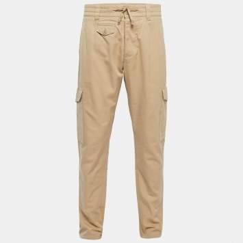 Pre Owned Dolce & Gabbana Beige Cotton Buttoned Cargo Pants XL Waist 38"