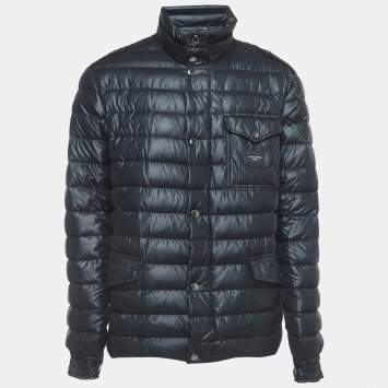 Pre Owned Dolce & Gabbana Navy Blue Quilted Nylon Blend Zip Front Down Jacket XXL