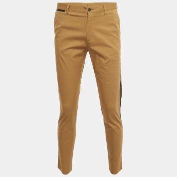 Pre Owned Dolce & Gabbana Camel Brown Cotton Slim Fit Pants M